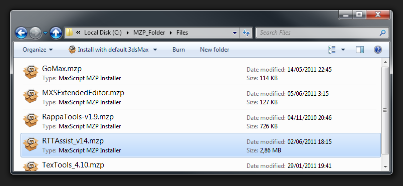 Windows Explorer MZP Icons
